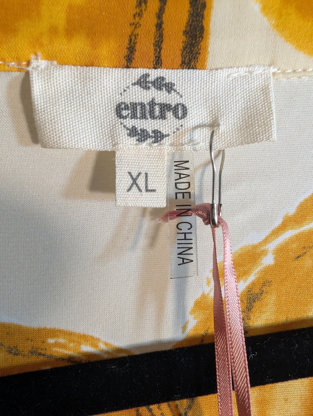 entro Multicolor Abstract Button-Front Boho Blouse in Cream Base XL - Picture 4 of 10